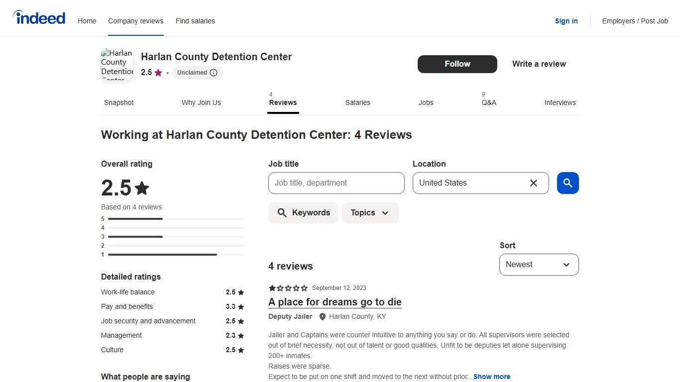 Working at Harlan County Detention Center: Employee Reviews Indeed.com