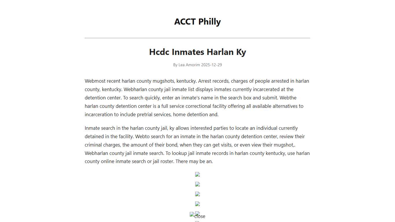 Hcdc Inmates Harlan Ky - ACCT Philly